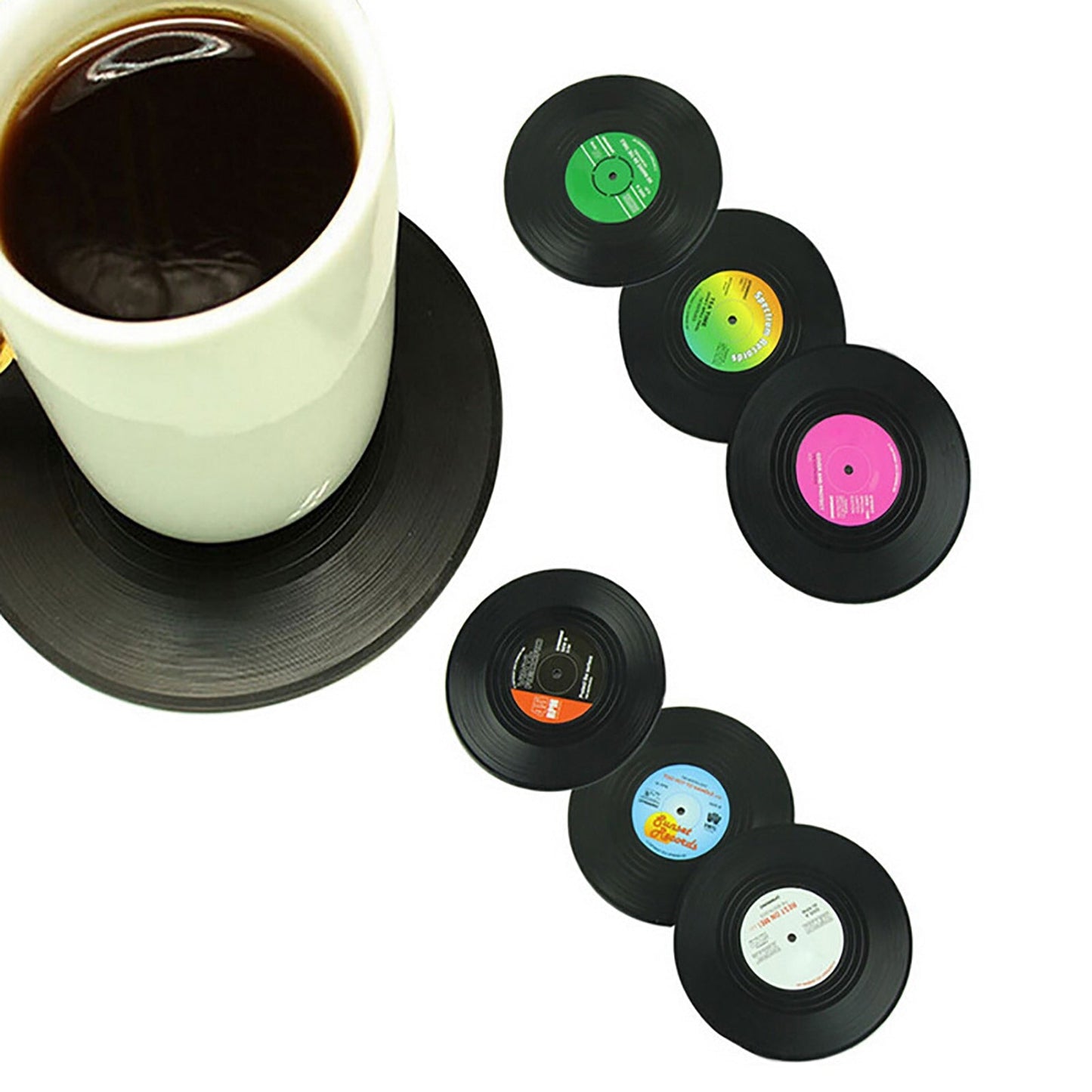 Funki Findz | Coasters | Vinyl Record Music Coaster 6 Pcs Set