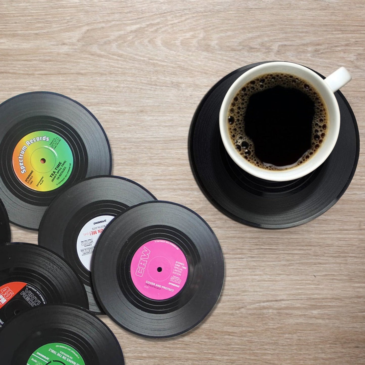 Funki Findz | Coasters | Vinyl Record Music Coaster 6 Pcs Set