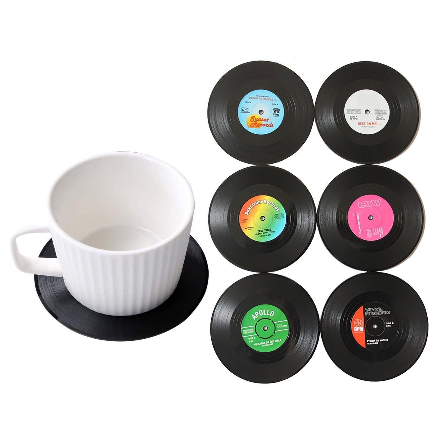Funki Findz | Coasters | Vinyl Record Music Coaster 6 Pcs Set