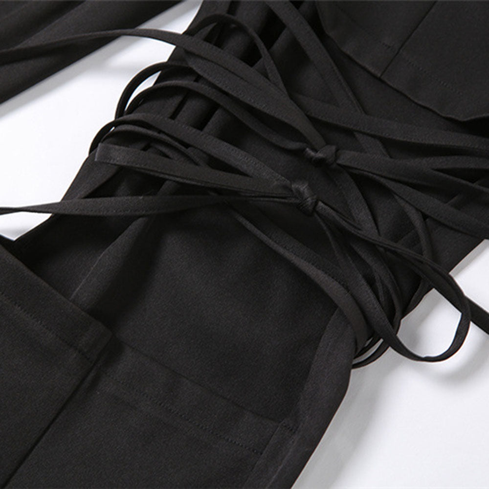 Funki Findz | Pants | Women's Gothic Buckle Strap Lace Up Pant