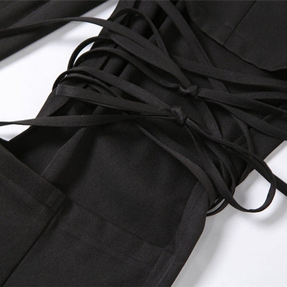 Funki Findz | Pants | Women's Gothic Buckle Strap Lace Up Pant