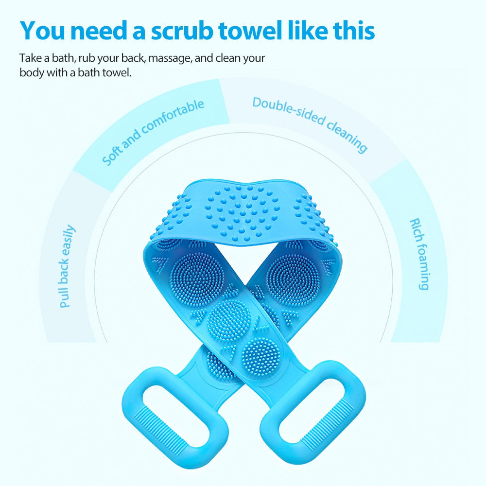 Funki Buys | Back Scrubber | Travel Size Shower Body Scrubber Belt