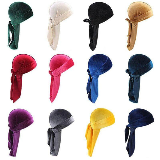 Funki Findz | Durags | Doo Rag | Unisex Long Velvet Skull Cap 2 Pcs