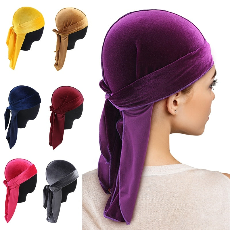 Funki Findz | Durags | Doo Rag | Unisex Long Velvet Skull Cap 2 Pcs