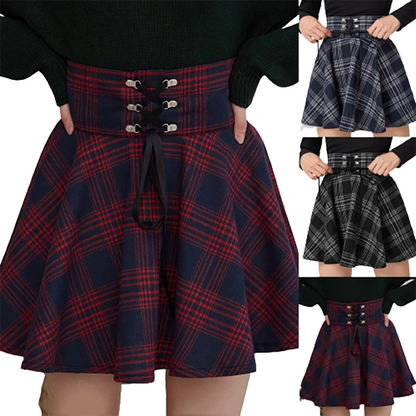 Funki Findz | Skirts | Women's Gothic Retro Punk Plaid Mini Skirt