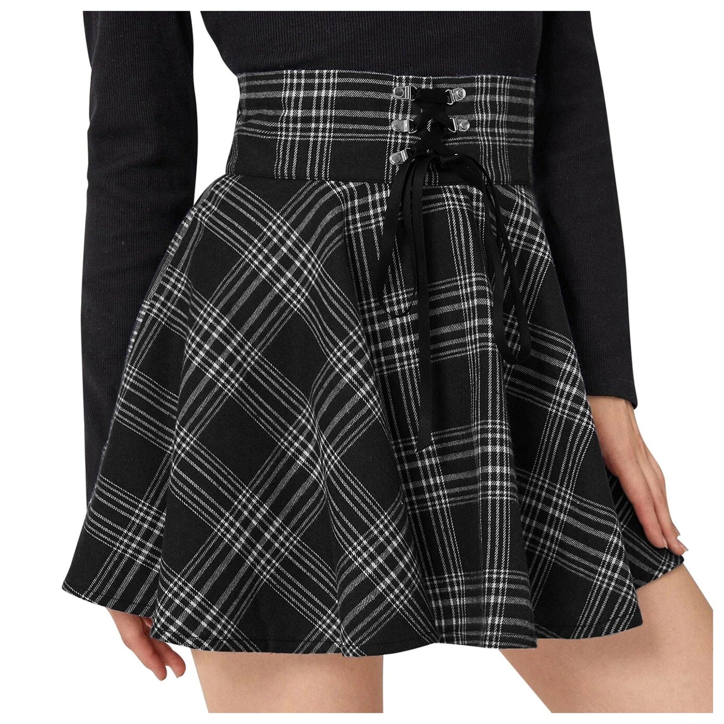 Funki Findz | Skirts | Women's Gothic Retro Punk Plaid Mini Skirt