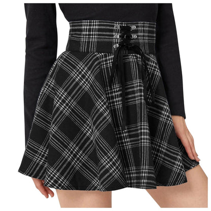 Funki Findz | Skirts | Women's Gothic Retro Punk Plaid Mini Skirt
