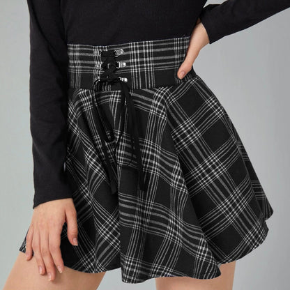 Funki Findz | Skirts | Women's Gothic Retro Punk Plaid Mini Skirt