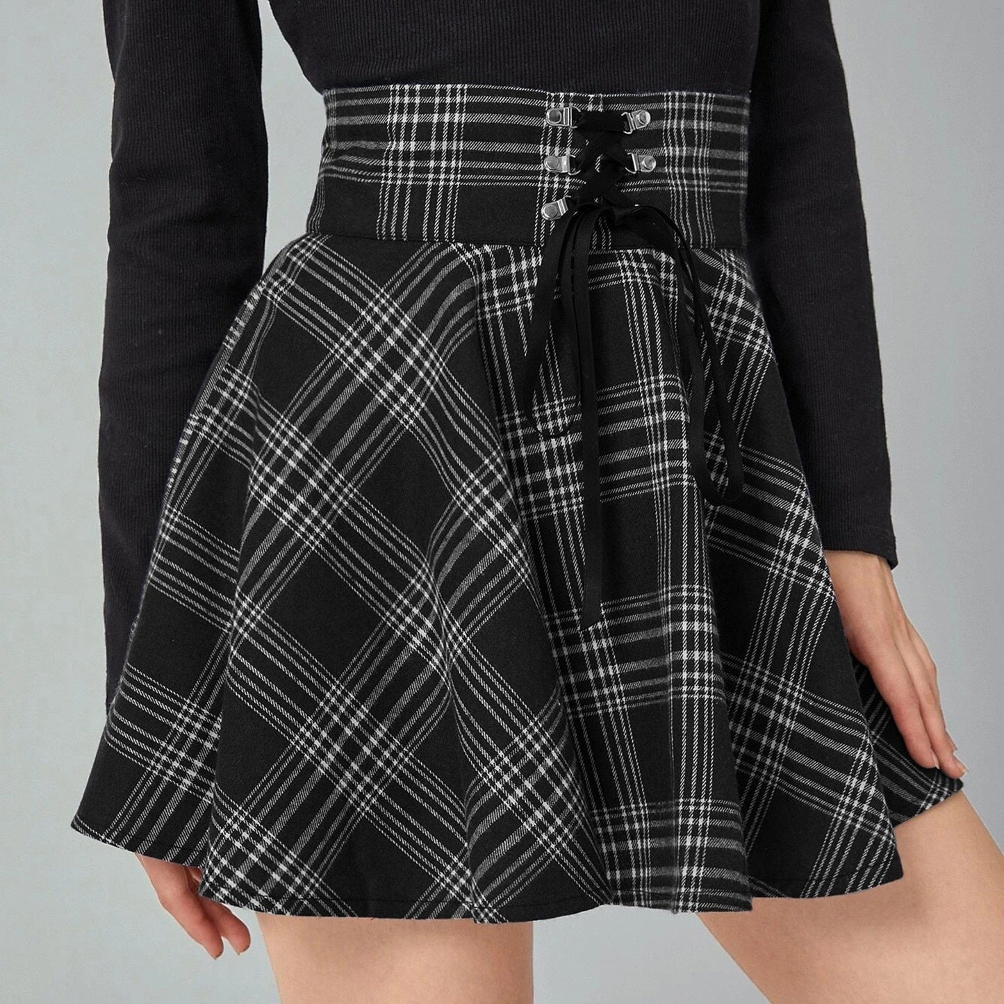 Funki Findz | Skirts | Women's Gothic Retro Punk Plaid Mini Skirt