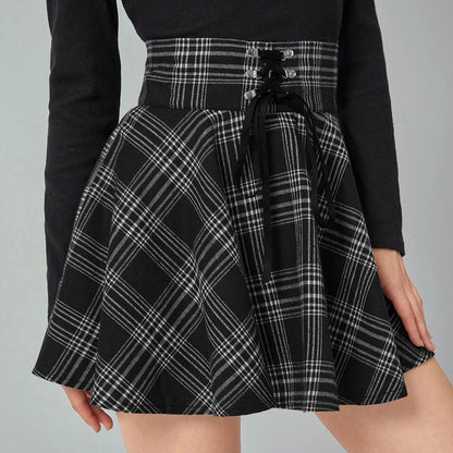 Funki Findz | Skirts | Women's Gothic Retro Punk Plaid Mini Skirt