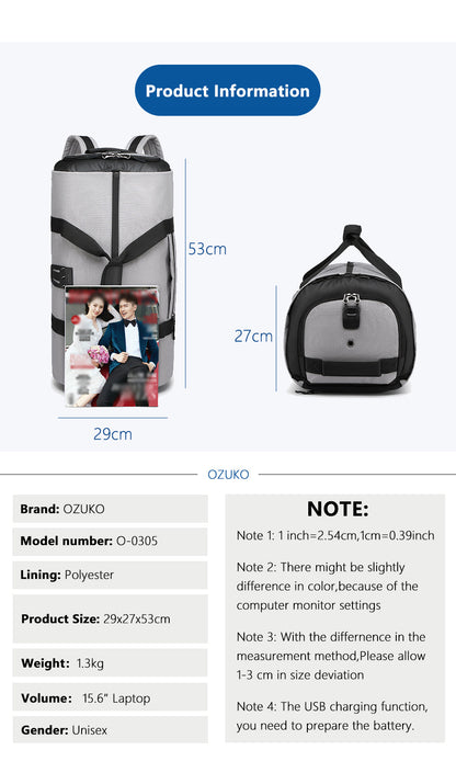 Funki Buys | Bags | Large Capacity Travel Bag | Gym Bag | Ozuku