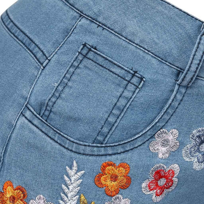Funki Findz | Pants | Women's Boho Hippy Flared Flower Jeans