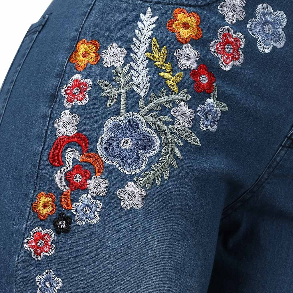 Funki Findz | Pants | Women's Boho Hippy Flared Flower Jeans