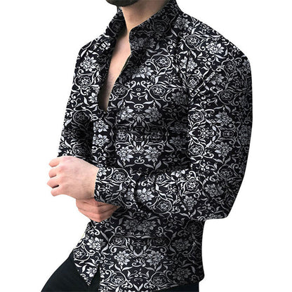 Funki Findz | Shirts | Men's Long Sleeve SlimFit Floral Dress Shirt