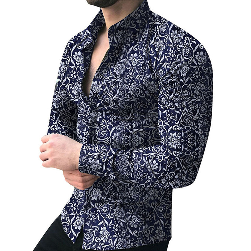 Funki Findz | Shirts | Men's Long Sleeve SlimFit Floral Dress Shirt