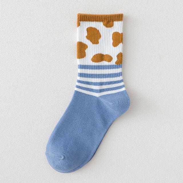 Funki Findz | Socks | Unisex Novelty Socks | Cow Print Stripes