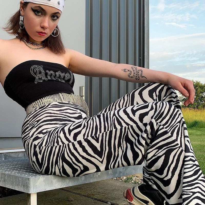 Funki Findz | Pants | Women's Ripple Print Flared Bell Bottoms
