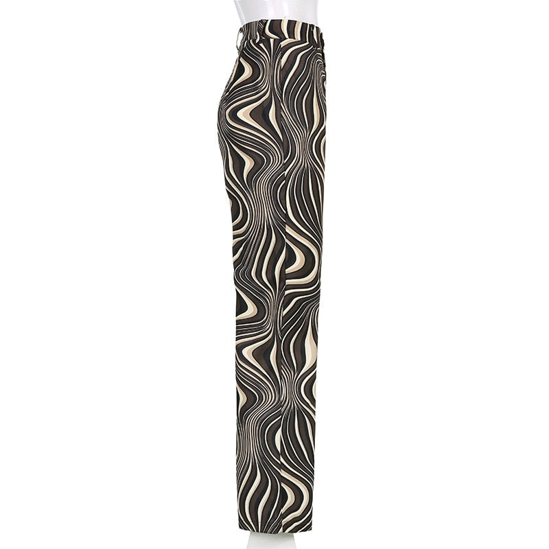 Funki Findz | Pants | Women's Ripple Print Flared Bell Bottoms