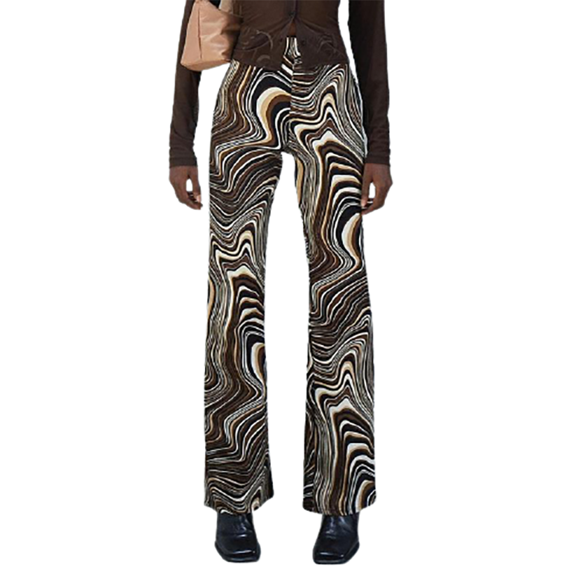 Funki Findz | Pants | Women's Ripple Print Flared Bell Bottoms
