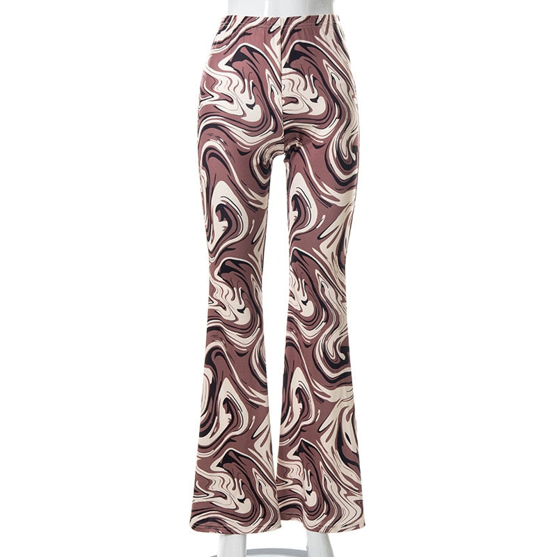 Funki Findz | Pants | Women's Ripple Print Flared Bell Bottoms