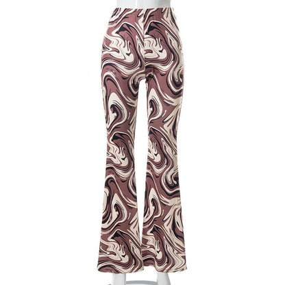 Funki Findz | Pants | Women's Ripple Print Flared Bell Bottoms