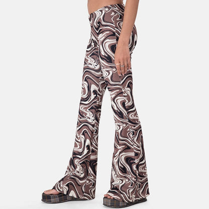 Funki Findz | Pants | Women's Ripple Print Flared Bell Bottoms