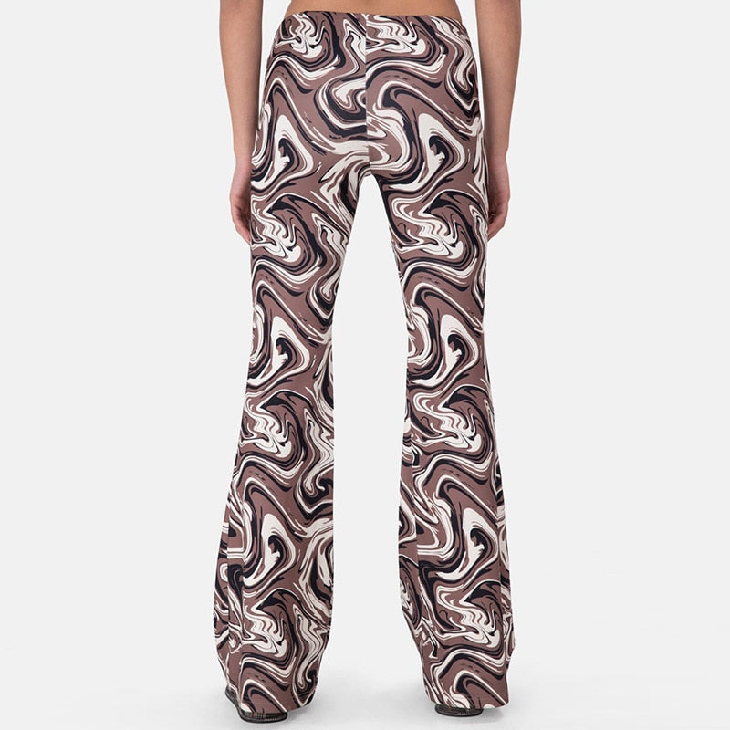 Funki Findz | Pants | Women's Ripple Print Flared Bell Bottoms