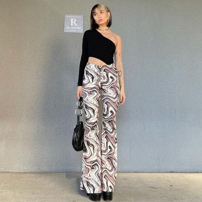 Funki Findz | Pants | Women's Ripple Print Flared Bell Bottoms
