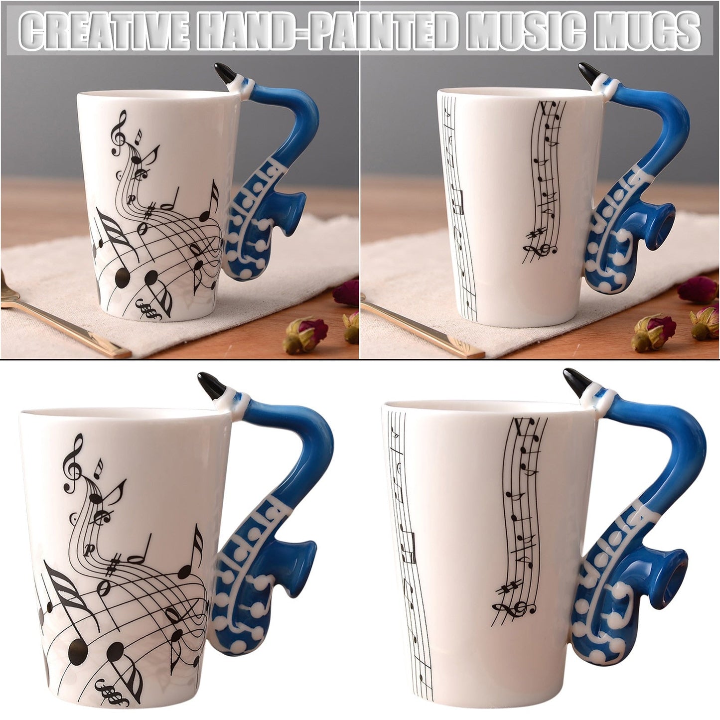 Funki Findz | Mugs | Guitar Handle Mug | Hand-Painted Cups