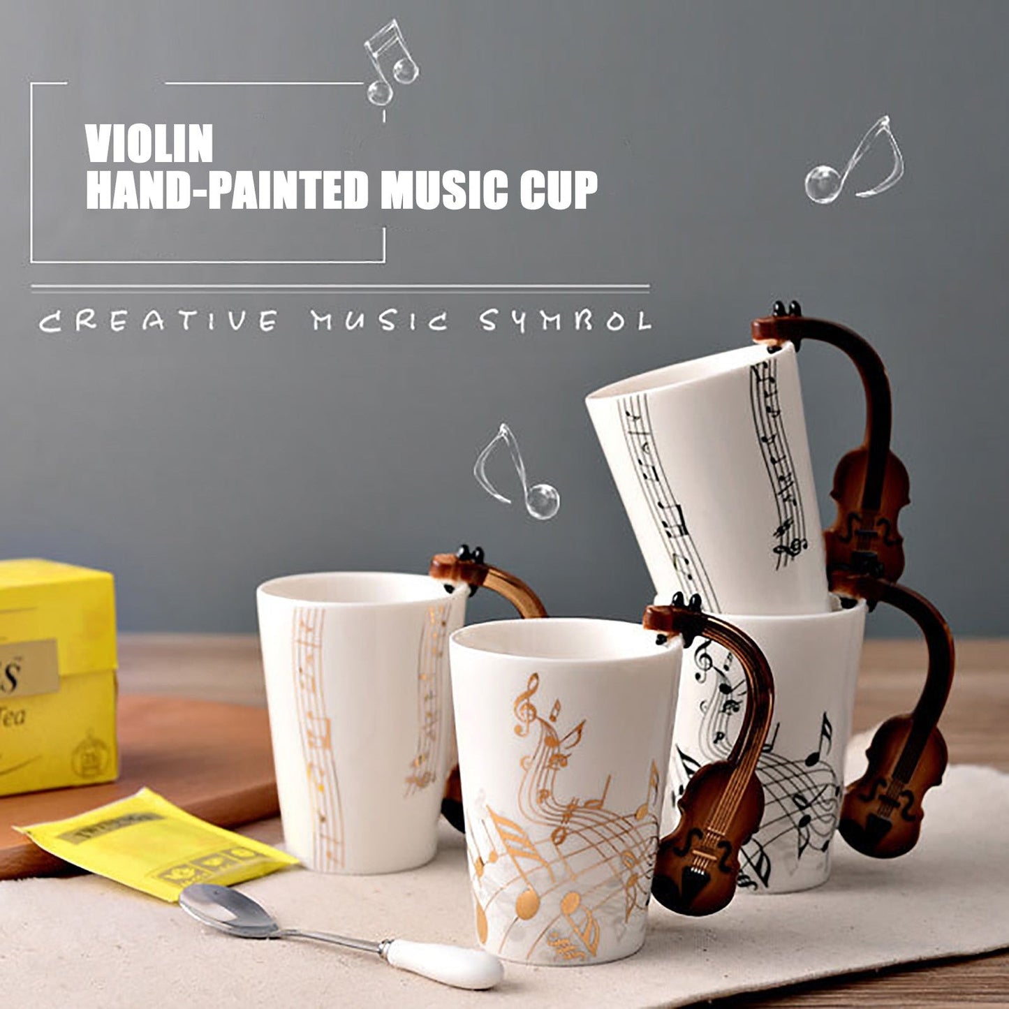 Funki Findz | Mugs | Guitar Handle Mug | Hand-Painted Cups