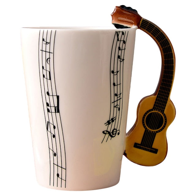 Funki Findz | Mugs | Guitar Handle Mug | Hand-Painted Cups