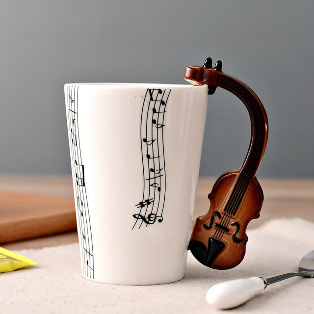 Funki Findz | Mugs | Guitar Handle Mug | Hand-Painted Cups