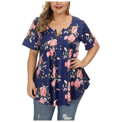 Funki Findz | Shirts | Women's Plus Floral Print, Loose Fit Tops