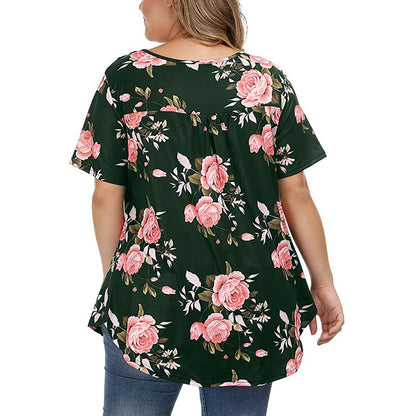 Funki Findz | Shirts | Women's Plus Floral Print, Loose Fit Tops