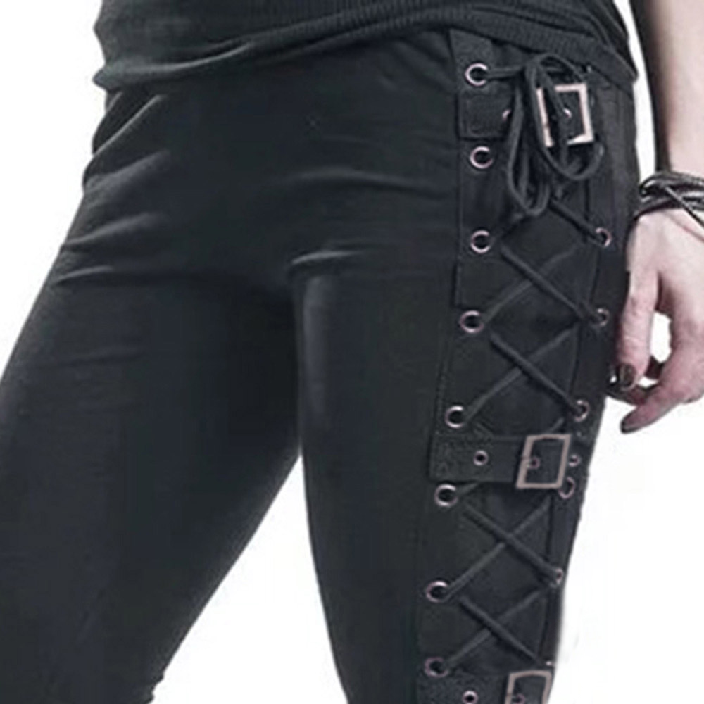 Funki Findz | Pants | Women's Gothic Buckle Strap Lace Up Pant