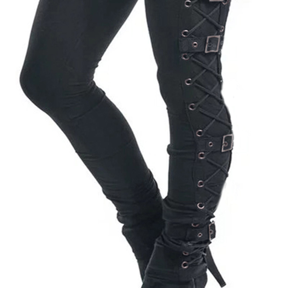 Funki Findz | Pants | Women's Gothic Buckle Strap Lace Up Pant