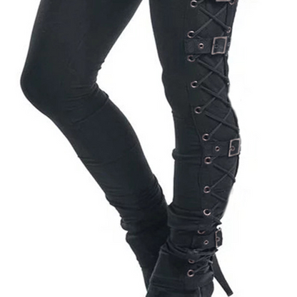Funki Findz | Pants | Women's Gothic Buckle Strap Lace Up Pant