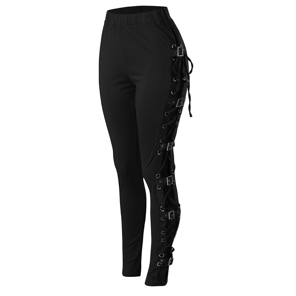Funki Findz | Pants | Women's Gothic Buckle Strap Lace Up Pant