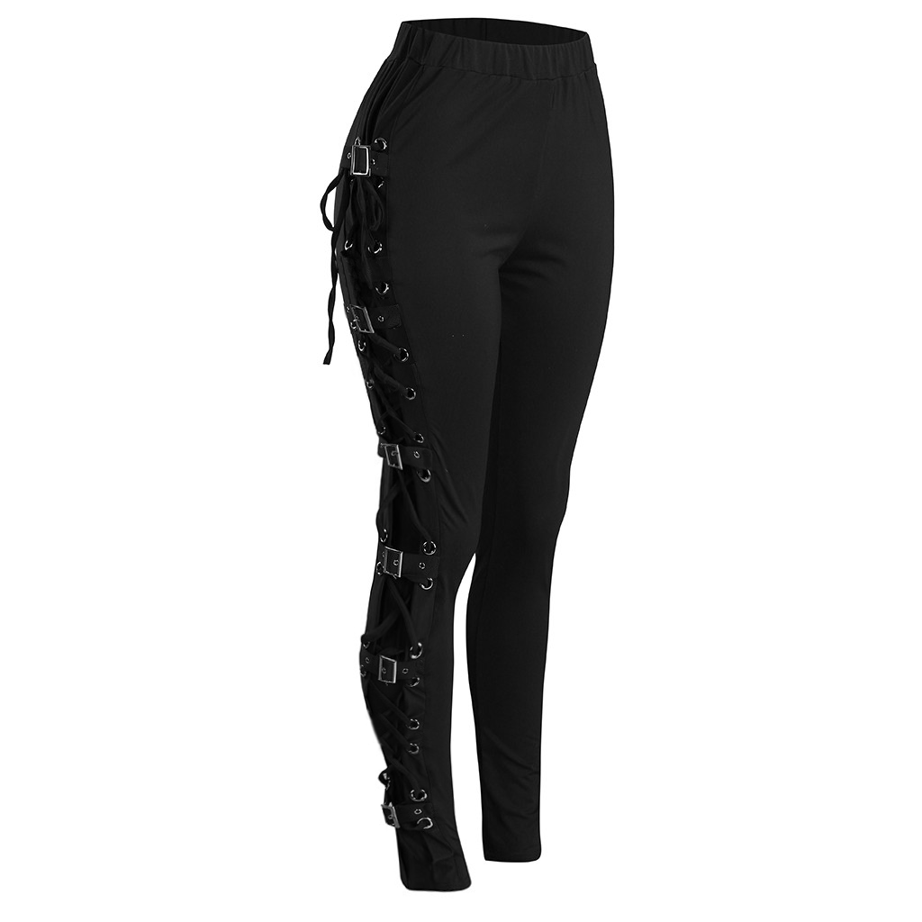 Funki Findz | Pants | Women's Gothic Buckle Strap Lace Up Pant