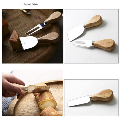Funki Findz | Cheese Knives | Wood Handled 4 Pcs Set