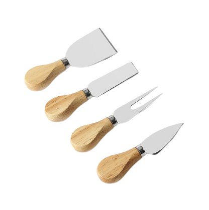 Funki Findz | Cheese Knives | Wood Handled 4 Pcs Set