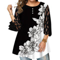 Funki Findz | Shirts | Women's Plus Splice Flower Print Blouse