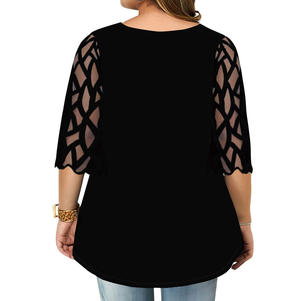 Funki Findz | Shirts | Women's Plus Splice Flower Print Blouse