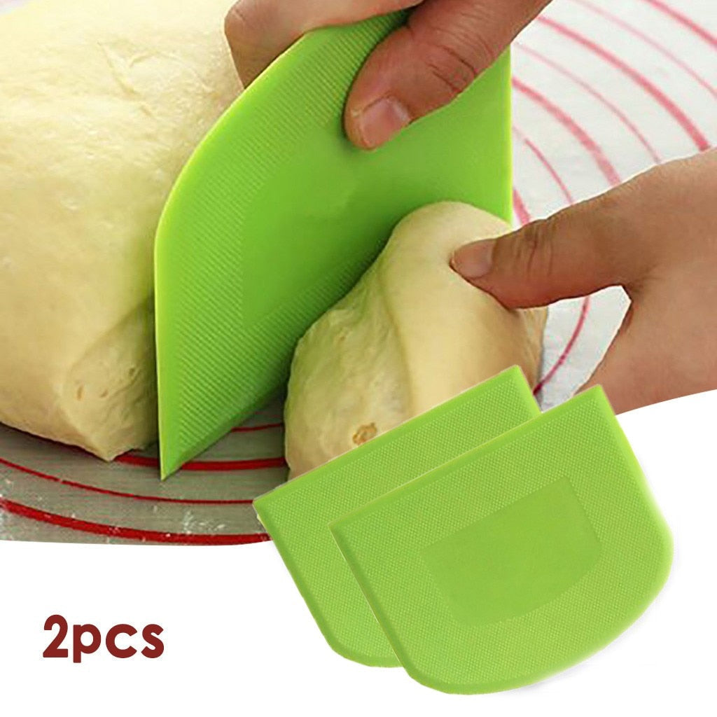Funki Findz | Cooking Scrapers | Plastic Cake Spatula Dough Scraper