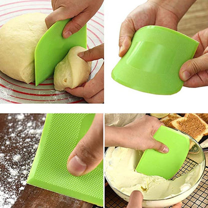 Funki Findz | Cooking Scrapers | Plastic Cake Spatula Dough Scraper