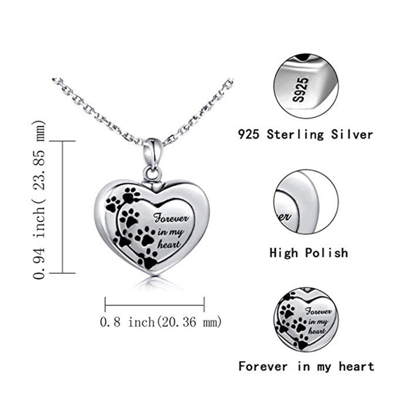 Funki Findz | Cremation Urn Necklaces | Heart Paw Pendant