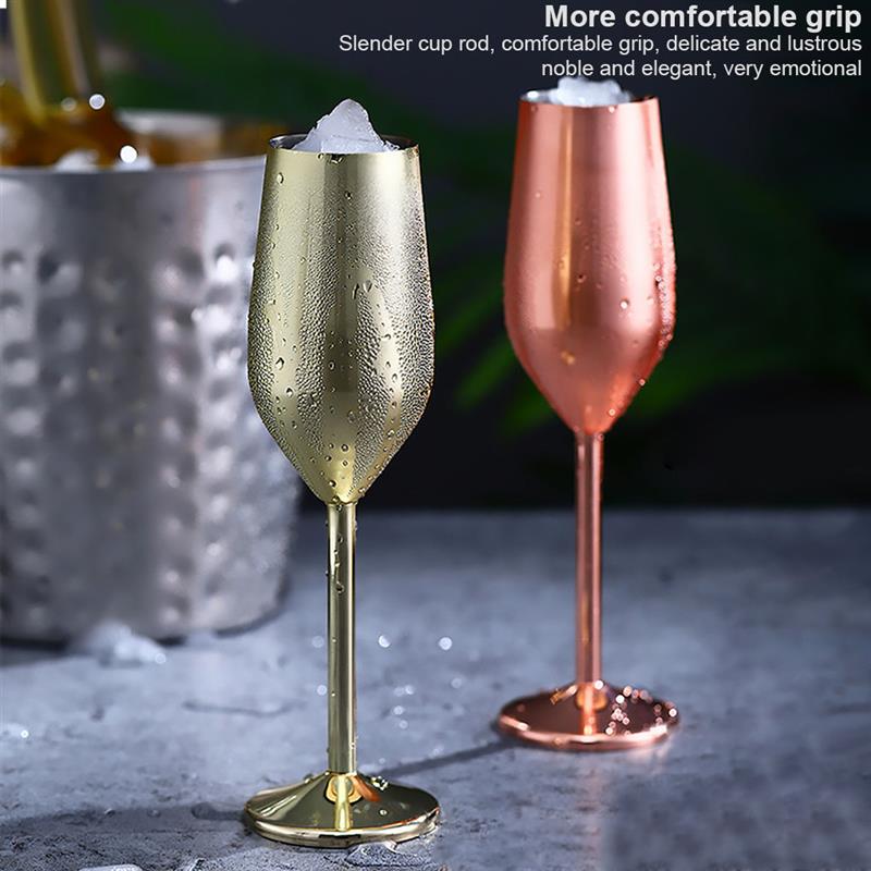 Funki Findz | Glasses | Stainless Steel Champagne Flutes 2 Pcs