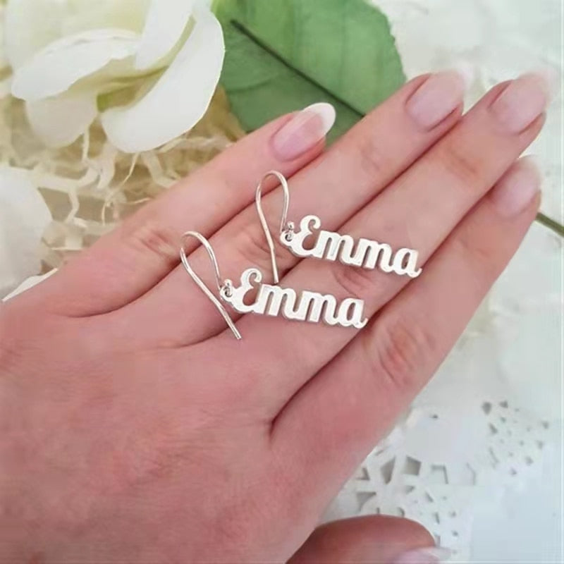 Funki Findz | Earrings | Custom Name Initial Vertical Drop Earring