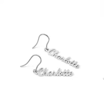 Funki Findz | Earrings | Custom Name Initial Vertical Drop Earring