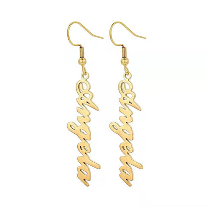 Funki Findz | Earrings | Custom Name Initial Vertical Drop Earring